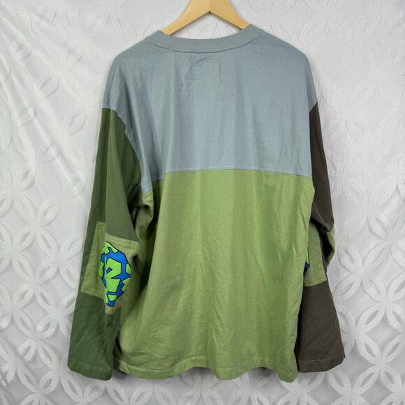 Round Two Long Sleeve Skater Streetwear Colorblock Tee Men's Size XL - Picture 4 of 6
